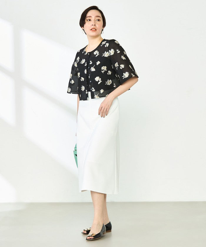 ノーリーズソフィー NOLLEY'S sophi ラメフラワージャガードBL (ブラック・グレー系1) ブラック・グレー系1