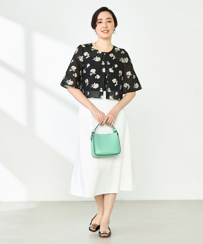 ノーリーズソフィー NOLLEY'S sophi ラメフラワージャガードBL (ブラック・グレー系1) ブラック・グレー系1