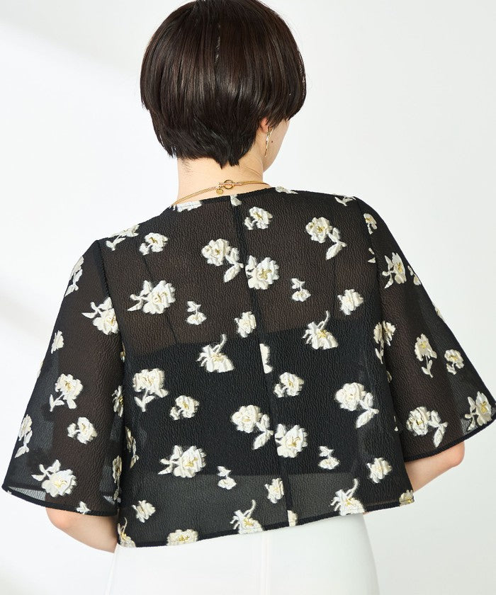 ノーリーズソフィー NOLLEY'S sophi ラメフラワージャガードBL (ブラック・グレー系1) ブラック・グレー系1