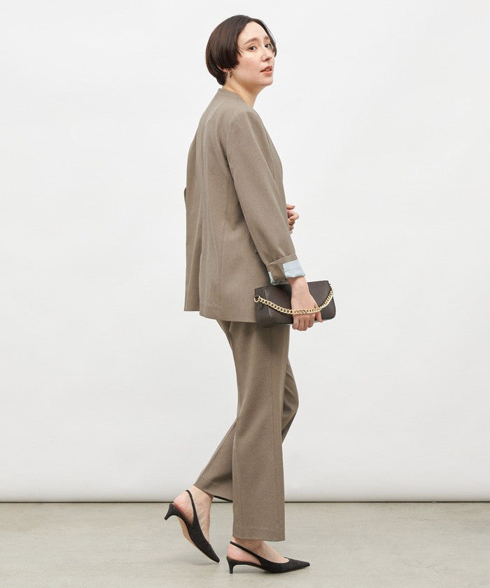 ノーリーズソフィー NOLLEY'S sophi ソフトシャンブレーノーカラーJK (カーキ) カーキ