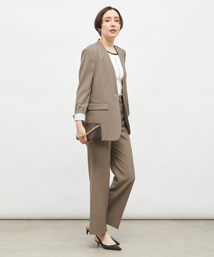 ノーリーズソフィー NOLLEY'S sophi ソフトシャンブレーノーカラーJK (カーキ) カーキ