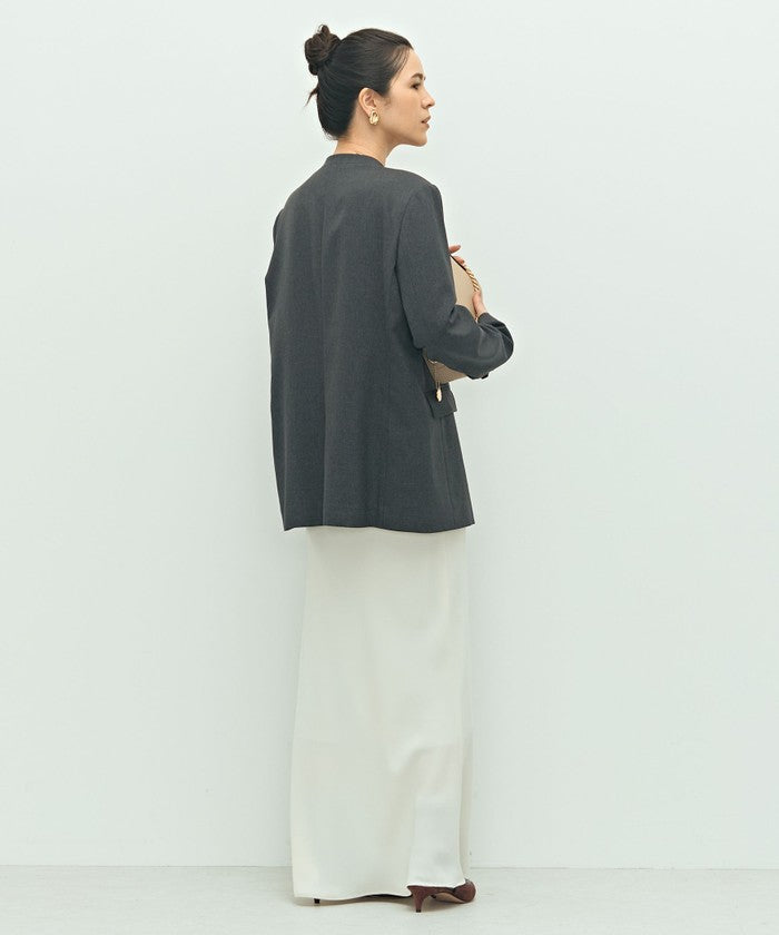 ノーリーズソフィー NOLLEY'S sophi ソフトシャンブレーノーカラーJK (カーキ) カーキ