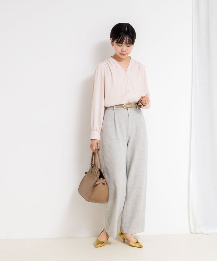 ノーリーズソフィー NOLLEY'S sophi ジョーゼットVネックBL (ホワイト系2) ホワイト系2