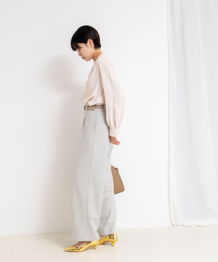 ノーリーズソフィー NOLLEY'S sophi ジョーゼットVネックBL (ホワイト系2) ホワイト系2