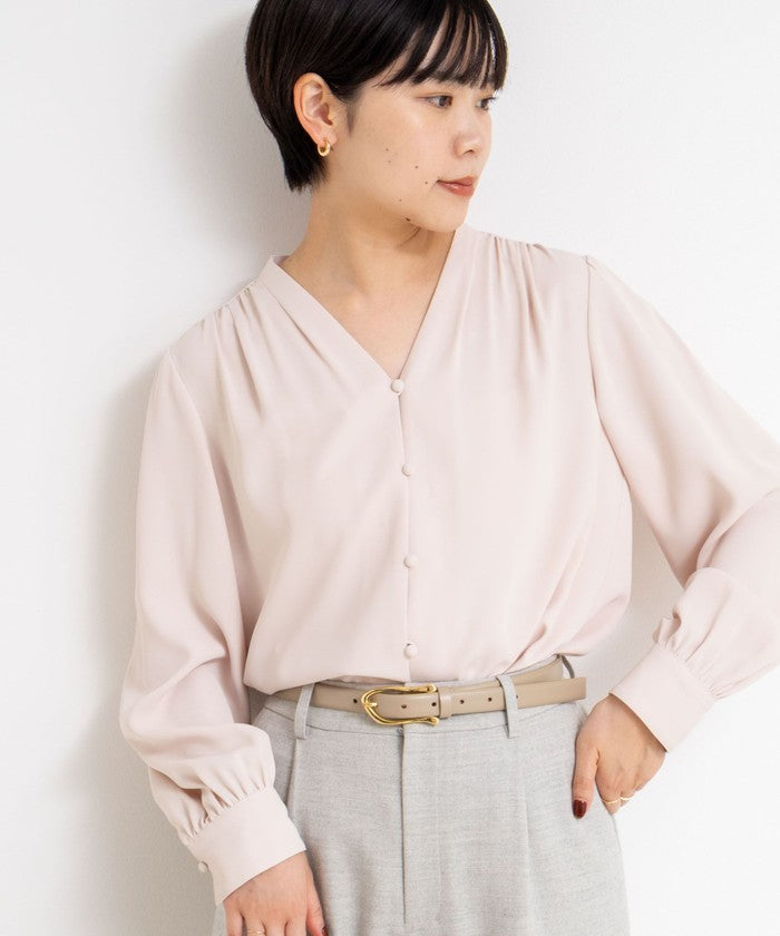 ノーリーズソフィー NOLLEY'S sophi ジョーゼットVネックBL (ホワイト系2) ホワイト系2