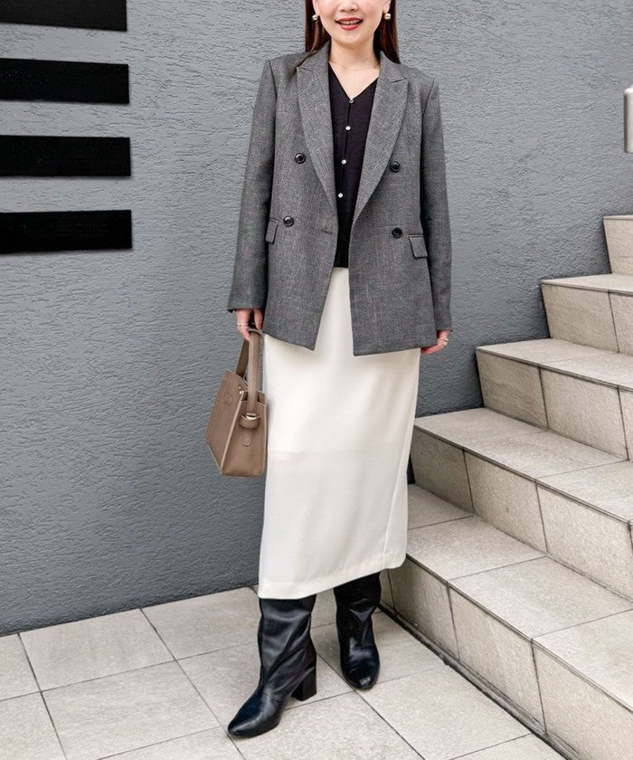 ノーリーズソフィー NOLLEY'S sophi 《セットアップ対応》ウォッシャブルダブルサテンイージースカート (ネイビー) ネイビー