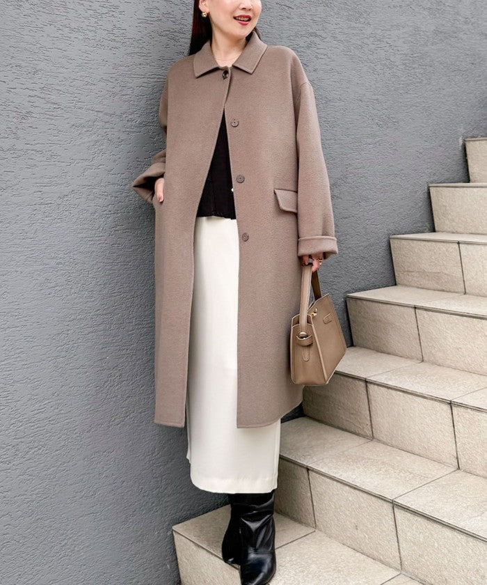 ノーリーズソフィー NOLLEY'S sophi 《セットアップ対応》ウォッシャブルダブルサテンイージースカート (ネイビー) ネイビー