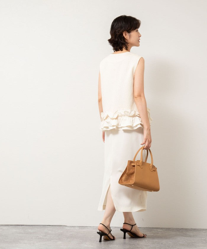 ノーリーズソフィー NOLLEY'S sophi 《セットアップ対応》ウォッシャブルダブルサテンイージースカート (ネイビー) ネイビー