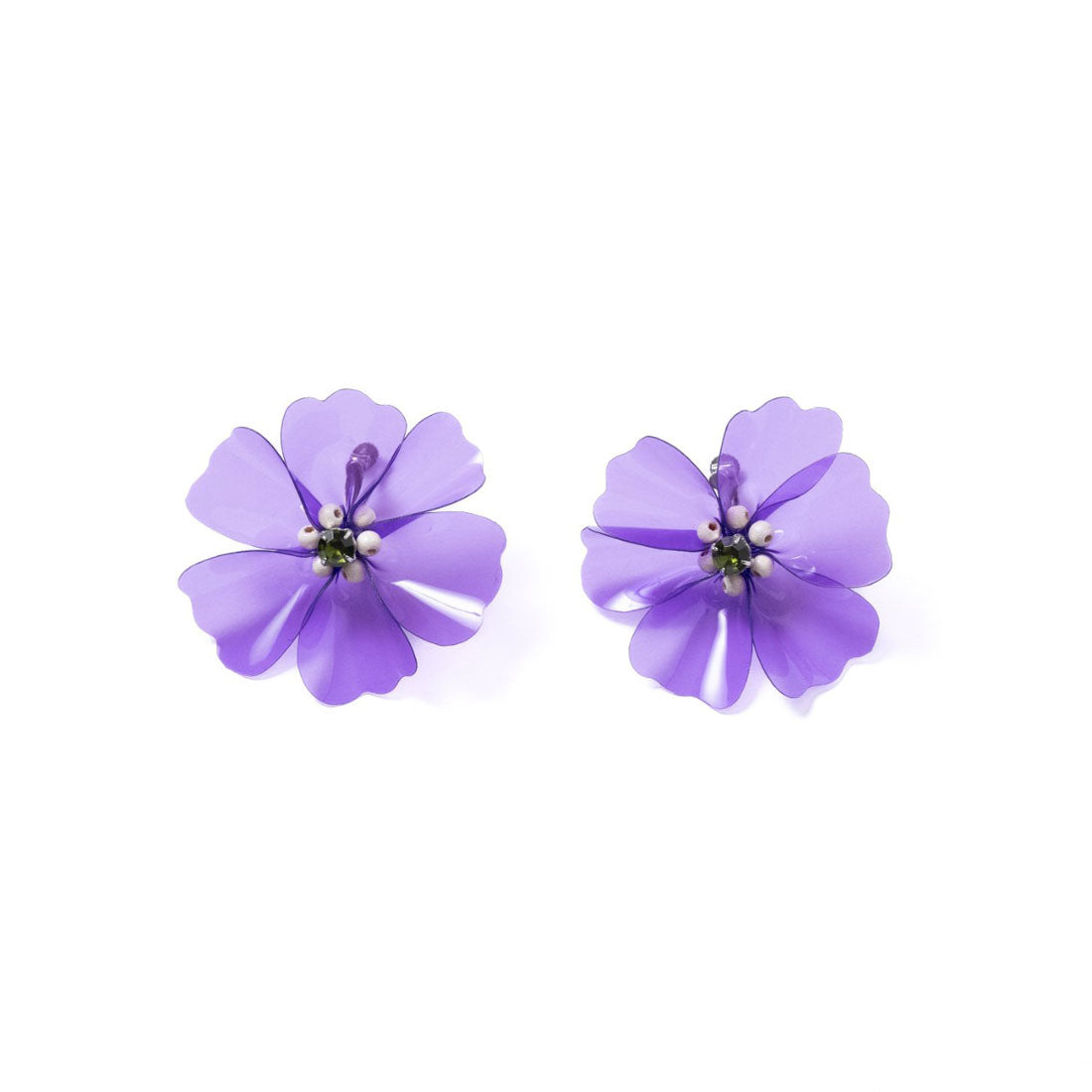 ノントーキョー NON TOKYO NON TOKYO BIJOU VINYL FLOWER PIERCED(ノントーキョー ビジュー ビニール フラワー ピアス) (PURPLE) PURPLE