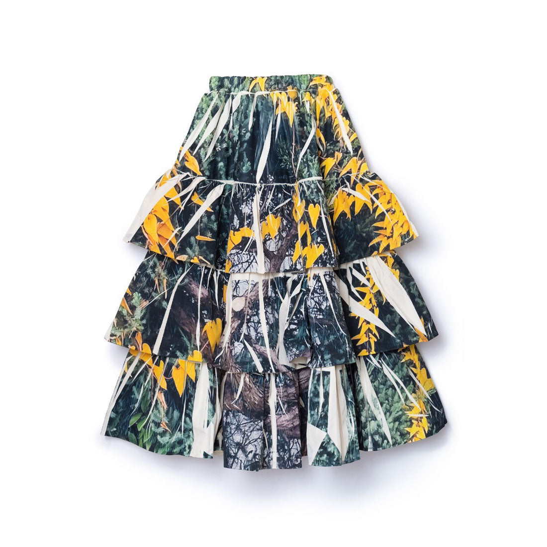 ノントーキョー NON TOKYO ダイレクトプリント リブギャザースカート(DIRECT PRINT RIB GATHER LONG SKIRT) (YELLOW WOOD) YELLOW WOOD