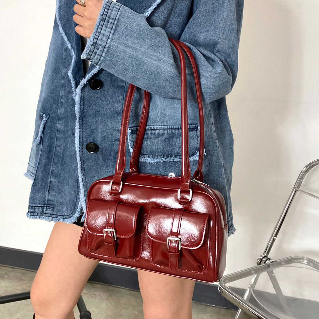 ノンヘッジ non-hedge 2ポケボストンバッグ (ブラウン) ブラウン