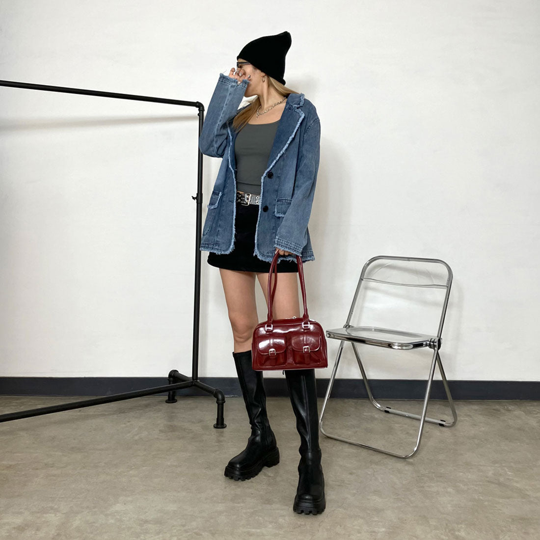 ノンヘッジ non-hedge 2ポケボストンバッグ (ブラウン) ブラウン