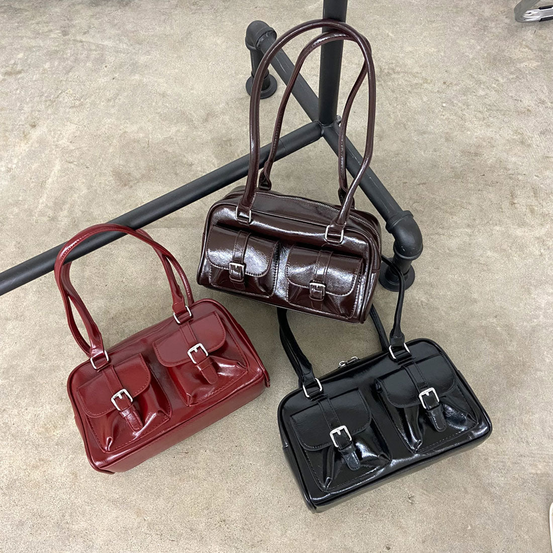 ノンヘッジ non-hedge 2ポケボストンバッグ (ブラウン) ブラウン