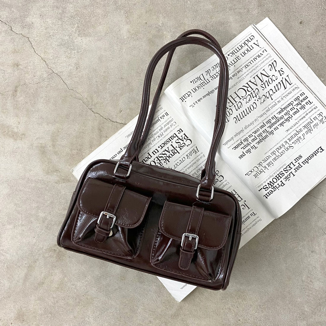 ノンヘッジ non-hedge 2ポケボストンバッグ (ブラウン) ブラウン