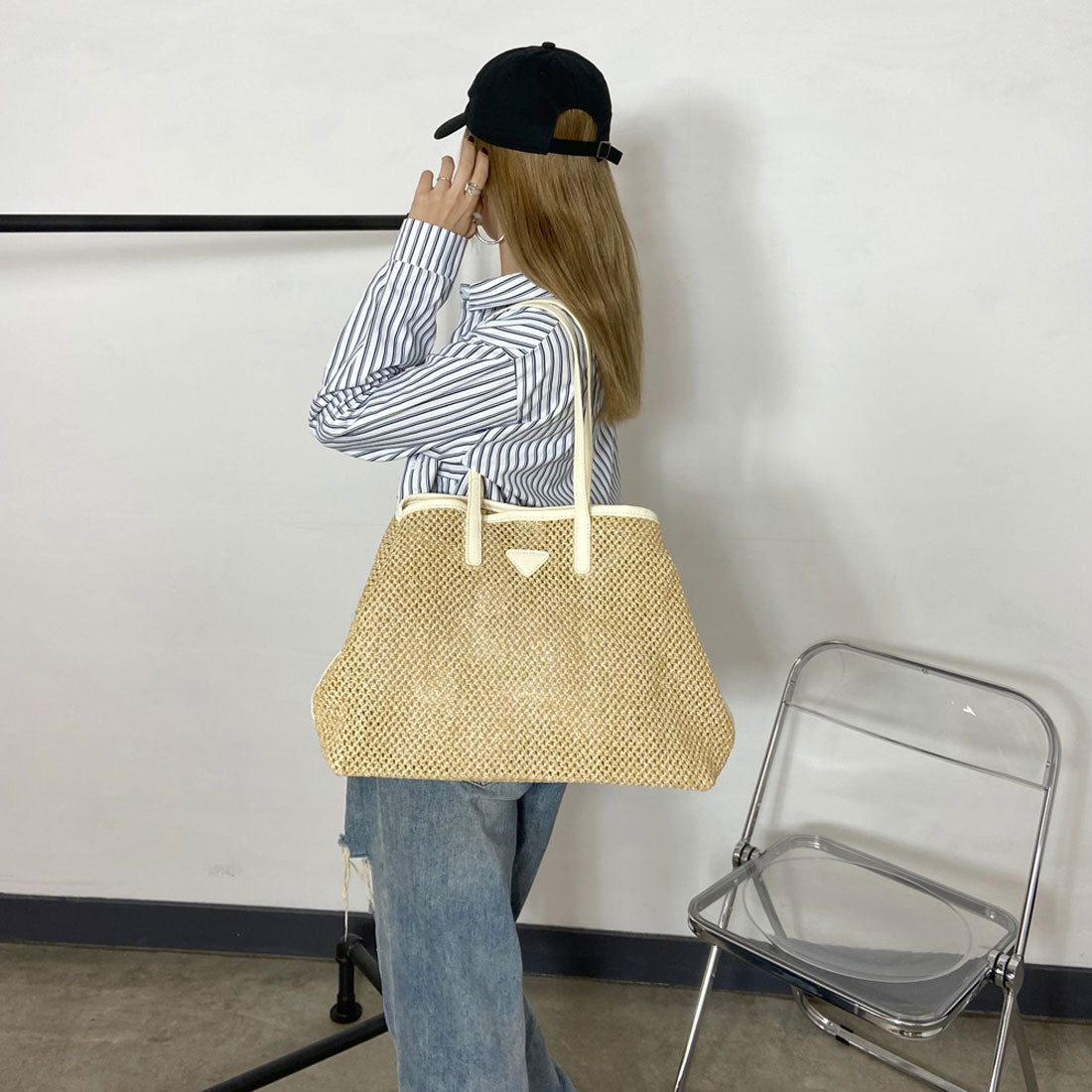 ノンヘッジ non-hedge 雑材トートバッグ (ブラック) ブラック