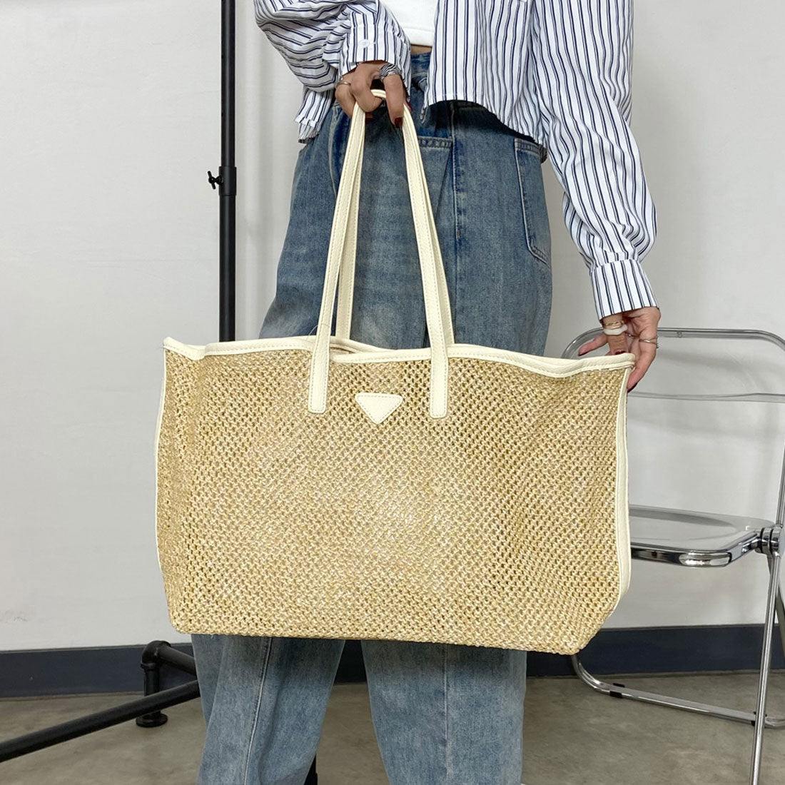 ノンヘッジ non-hedge 雑材トートバッグ (ブラック) ブラック