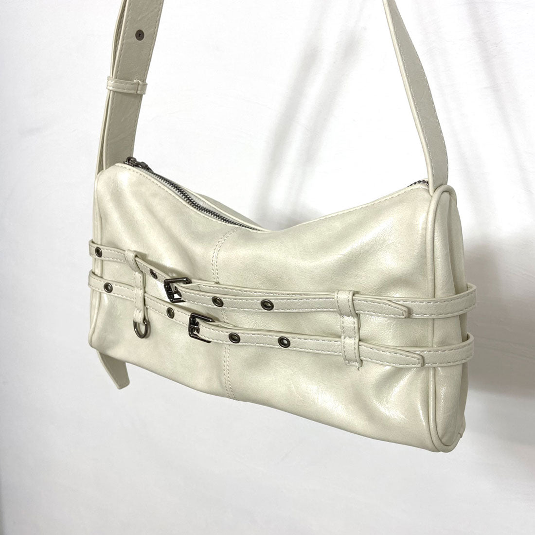 ノンヘッジ non-hedge 2連ベルトバッグ (ブラック) ブラック