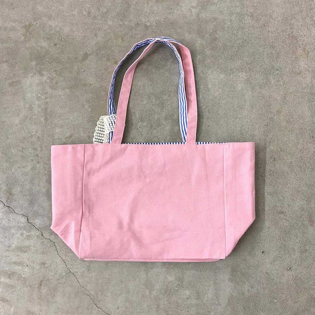 ノンヘッジ non-hedge ストライプキャンバスリバーシブルトートバッグ (ブルー) ブルー