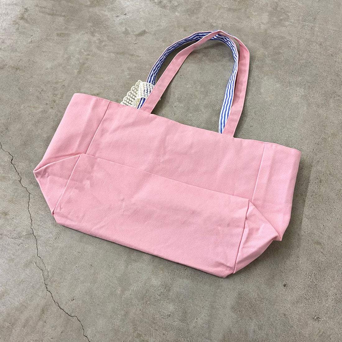 ノンヘッジ non-hedge ストライプキャンバスリバーシブルトートバッグ (ブルー) ブルー