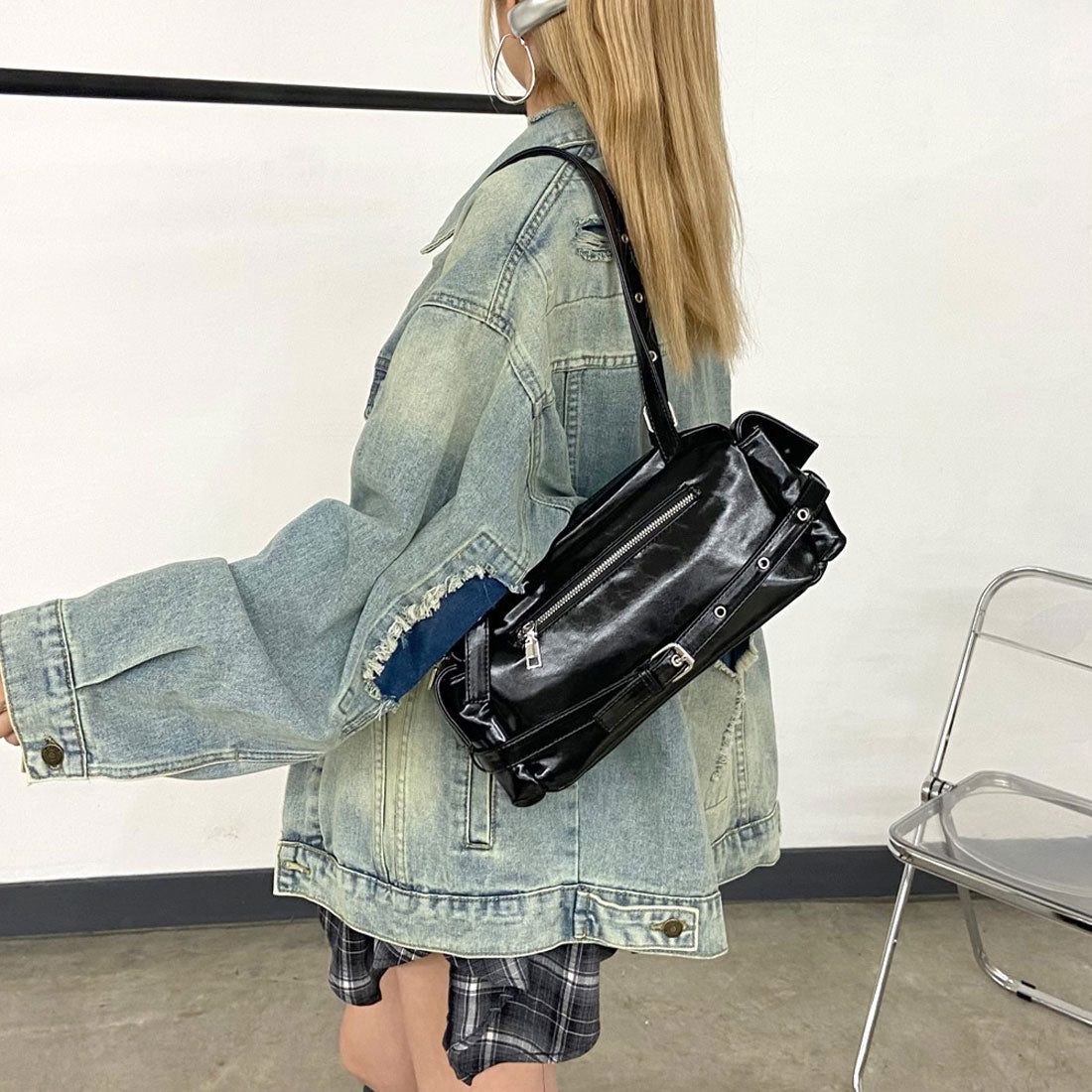 ノンヘッジ non-hedge ベルトZIPボストンバッグ (ブラウン) ブラウン