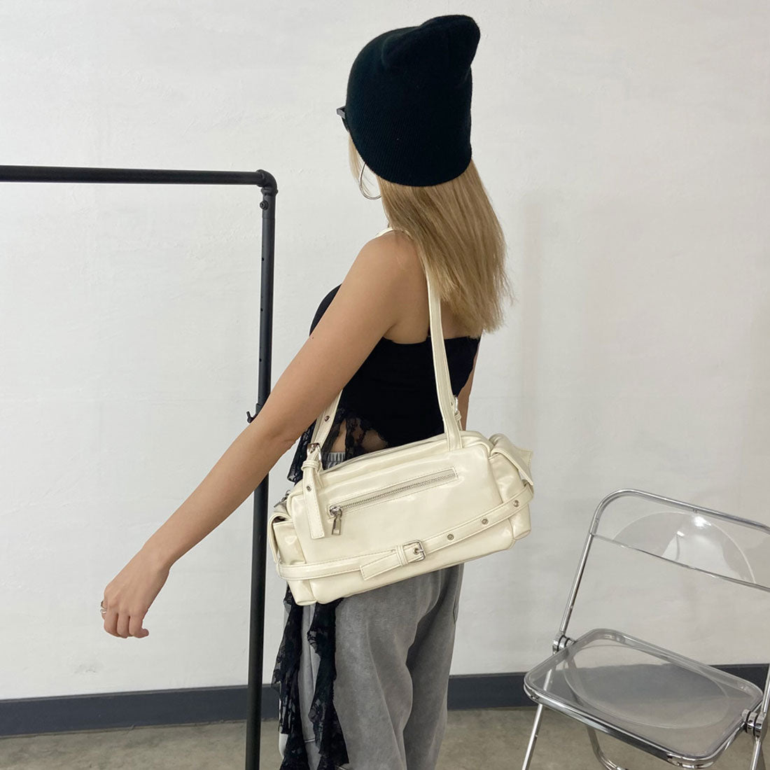 ノンヘッジ non-hedge ベルトZIPボストンバッグ (ブラウン) ブラウン