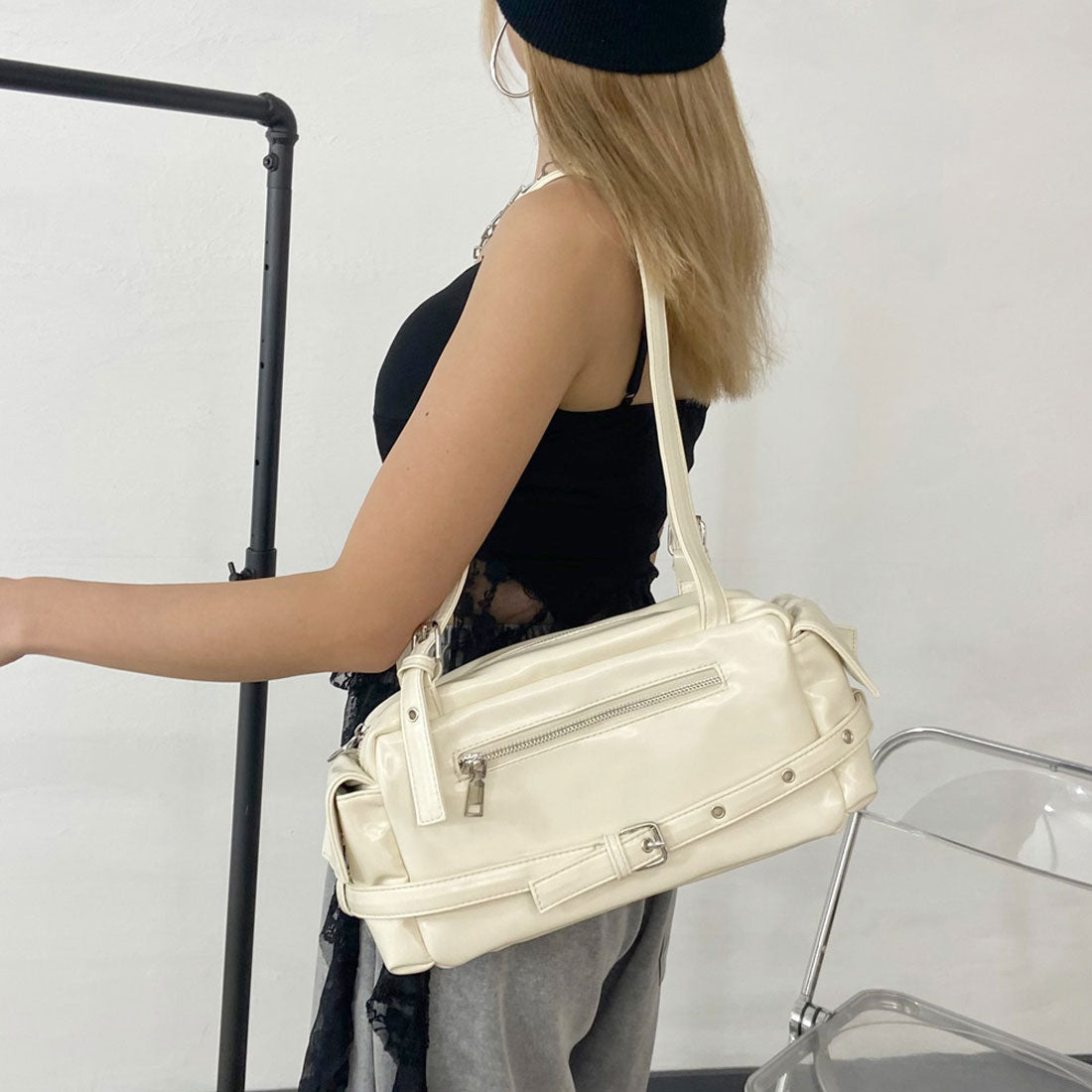 ノンヘッジ non-hedge ベルトZIPボストンバッグ (ブラウン) ブラウン