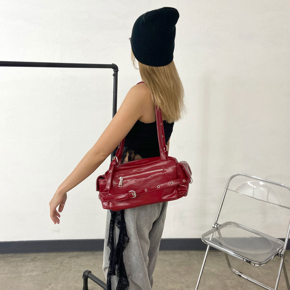 ノンヘッジ non-hedge ベルトZIPボストンバッグ (ブラウン) ブラウン