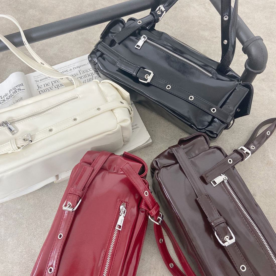 ノンヘッジ non-hedge ベルトZIPボストンバッグ (ブラウン) ブラウン