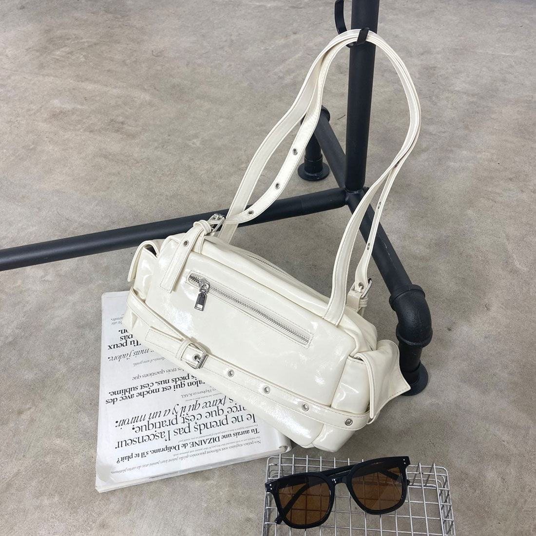 ノンヘッジ non-hedge ベルトZIPボストンバッグ (ブラウン) ブラウン