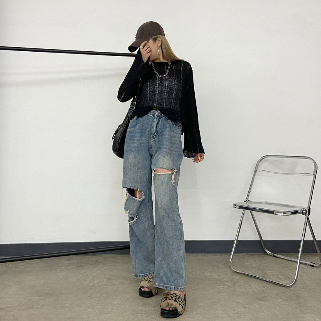 ノンヘッジ non-hedge ★WEB限定★ファーサンダル (ブラック) ブラック