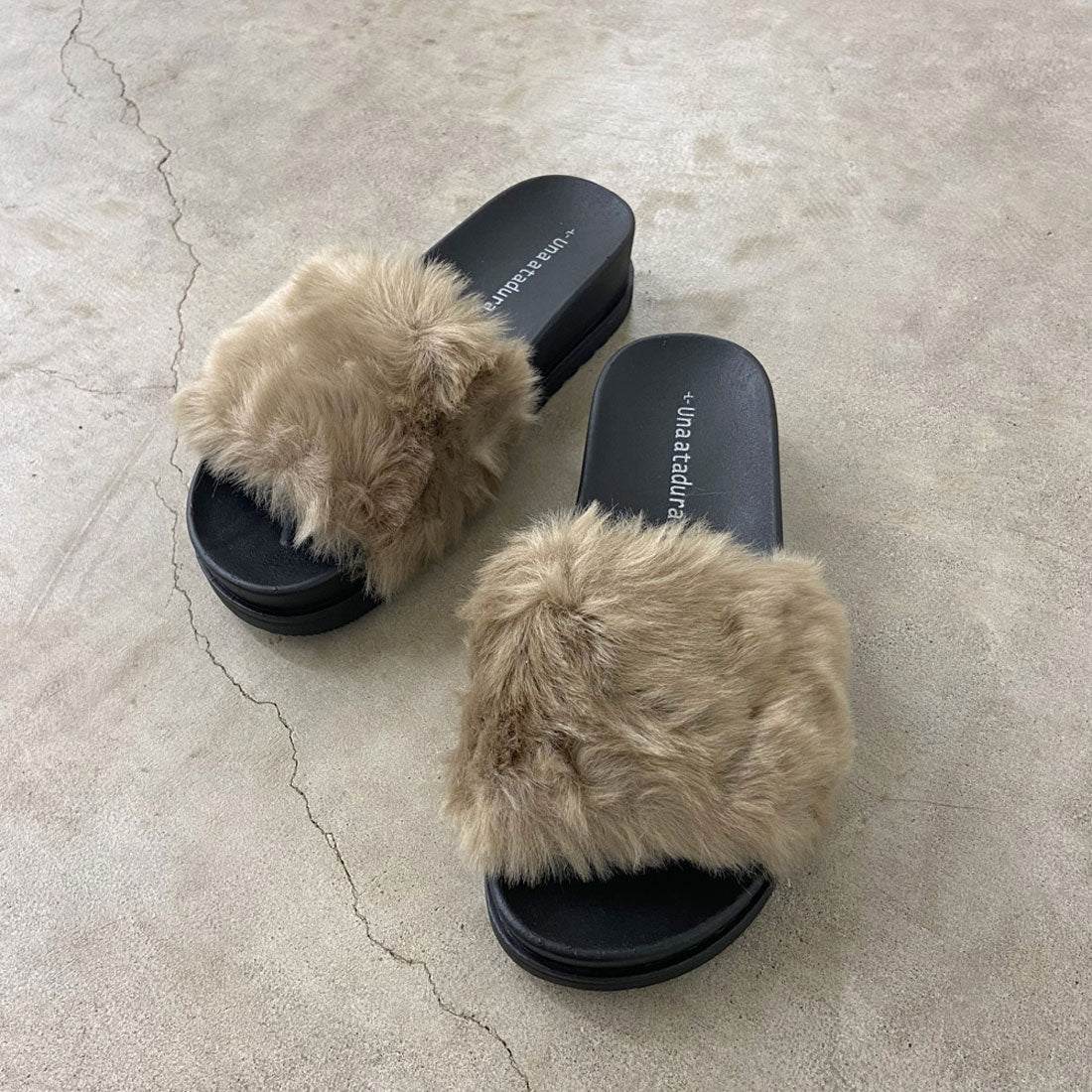 ノンヘッジ non-hedge ★WEB限定★ファーサンダル (ブラウン) ブラウン