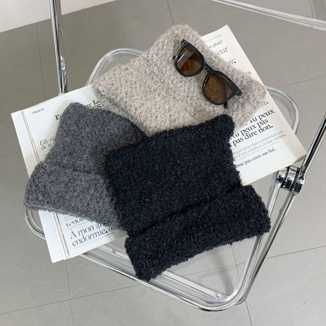 ノンヘッジ non-hedge ネコミミブークレニット帽