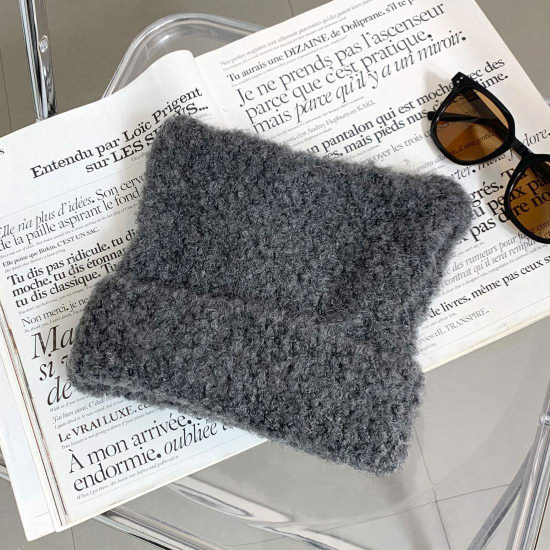 ノンヘッジ non-hedge ネコミミブークレニット帽