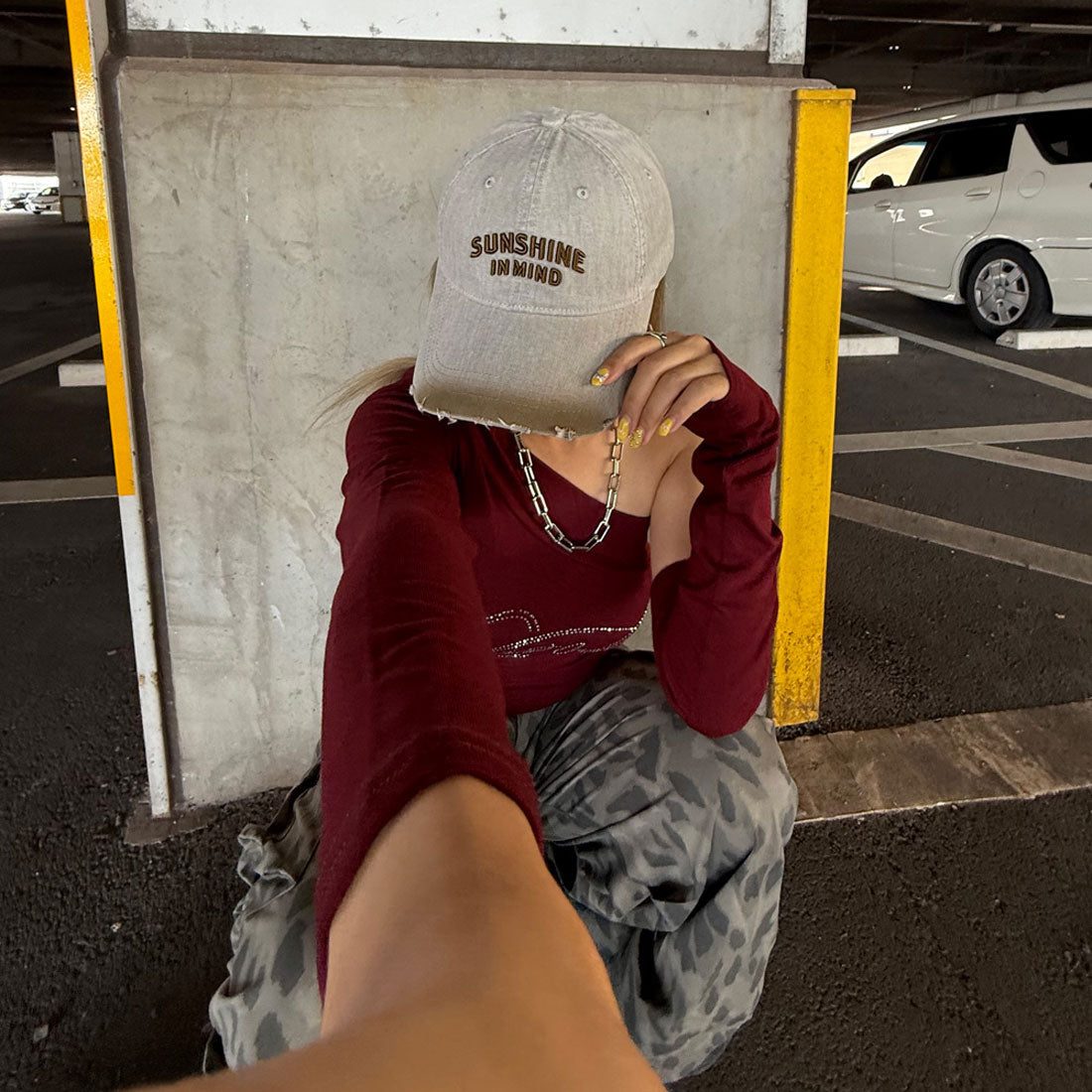 ノンヘッジ non-hedge ムラロゴ刺繍キャップ (ボルドー) ボルドー