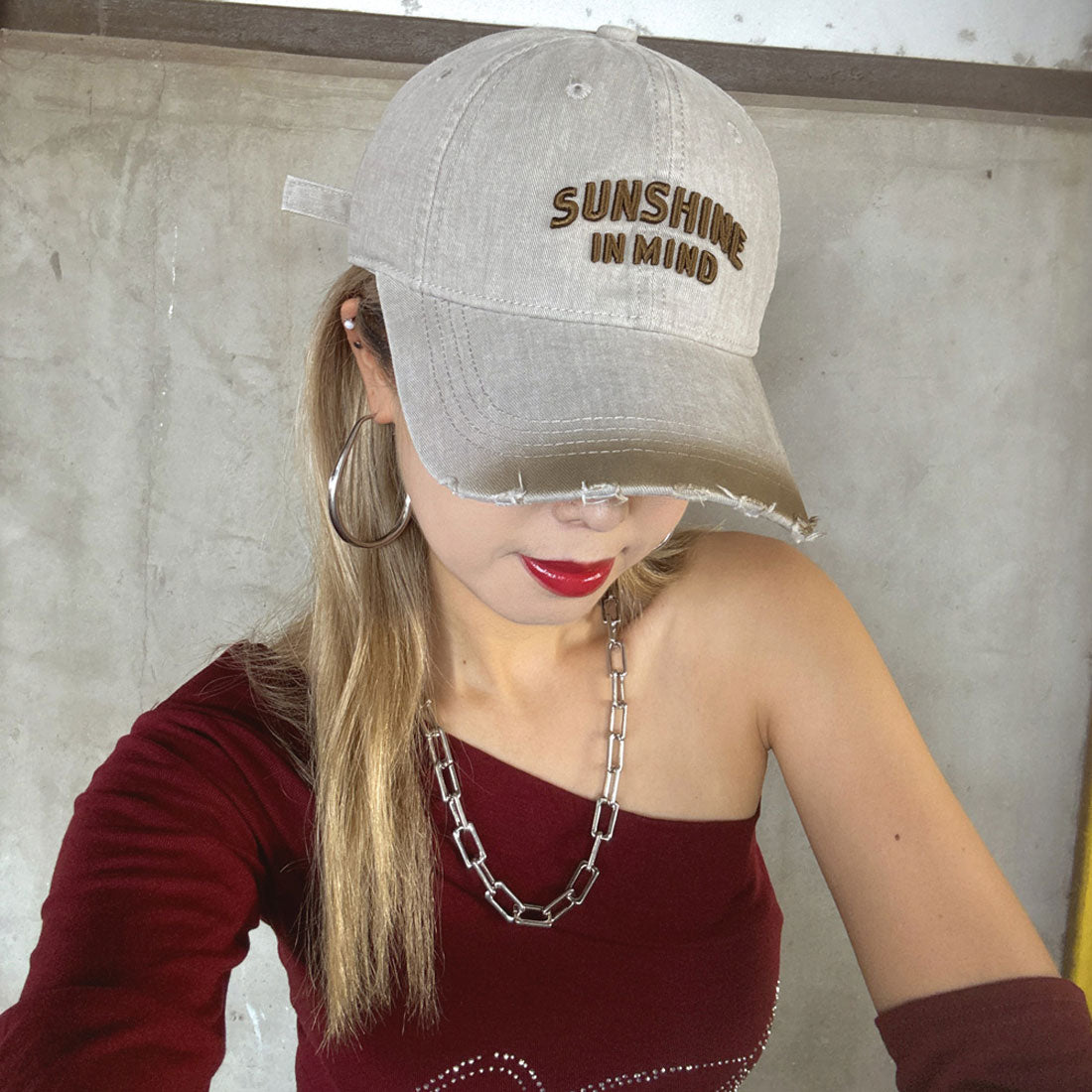 ノンヘッジ non-hedge ムラロゴ刺繍キャップ (ボルドー) ボルドー