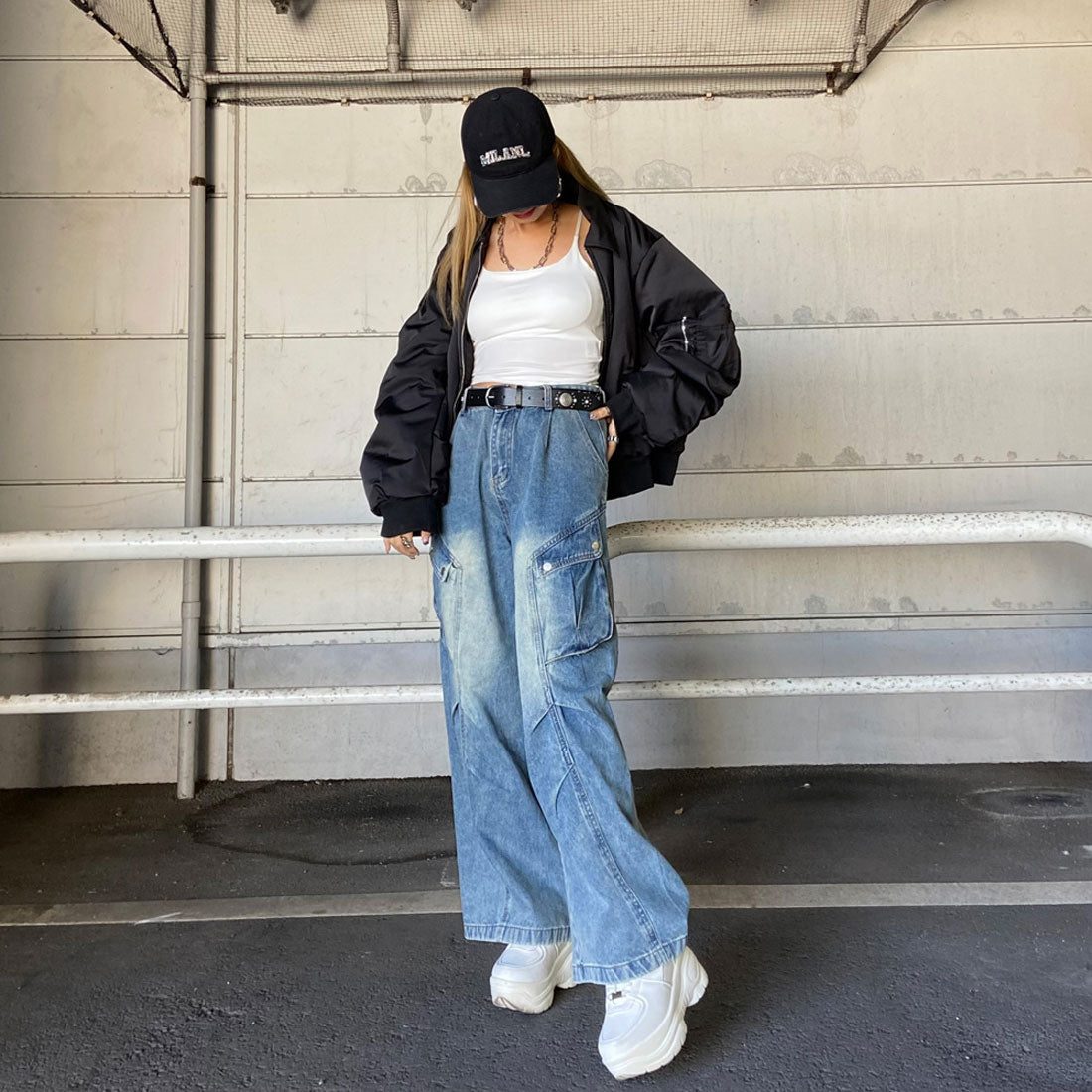 ノンヘッジ non-hedge スタッズモチーフベルト (ブラック) ブラック