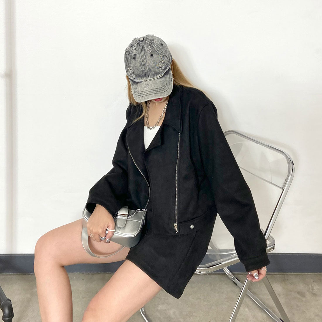 非對沖 non-hedge ★網路限定★剪裁麂皮外套・褲子套裝