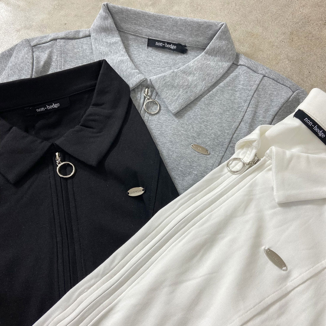 ノンヘッジ non-hedge ZIPサイドドロストポロ (ブラック) ブラック