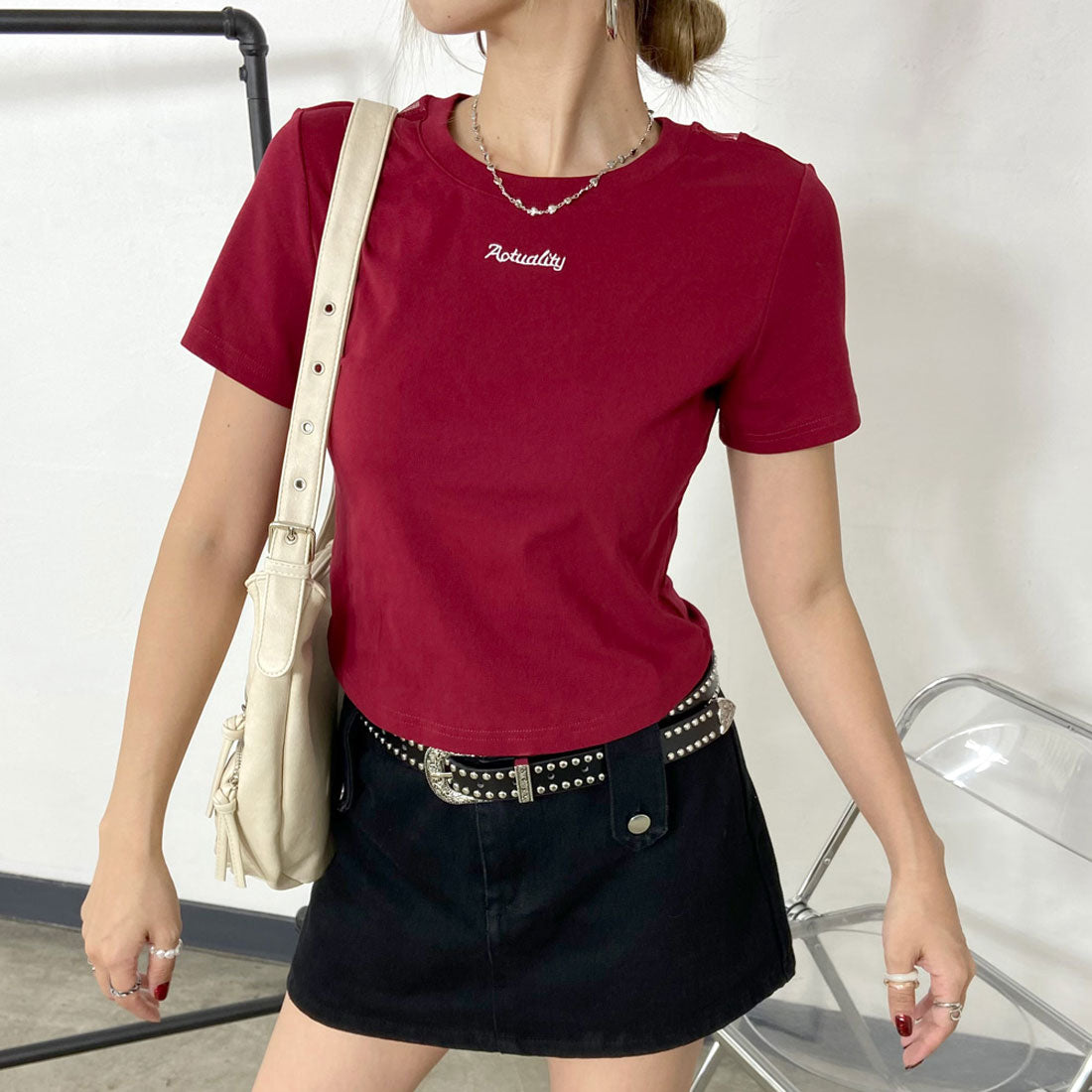 ノンヘッジ non-hedge 刺繍ロゴバックシアーTシャツ (ブラック) ブラック