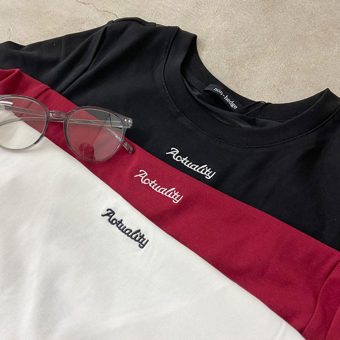 ノンヘッジ non-hedge 刺繍ロゴバックシアーTシャツ (ブラック) ブラック