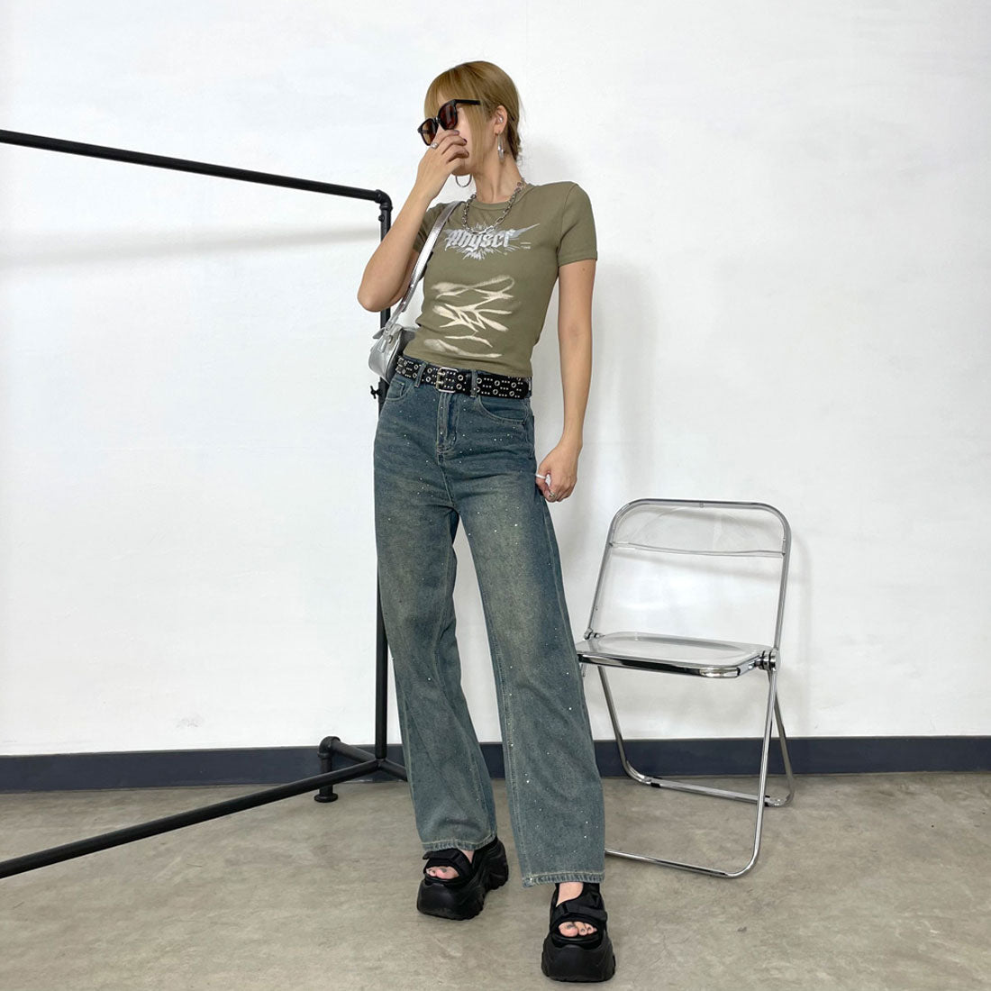 ノンヘッジ non-hedge シルバーロゴチビT (ブラック) ブラック