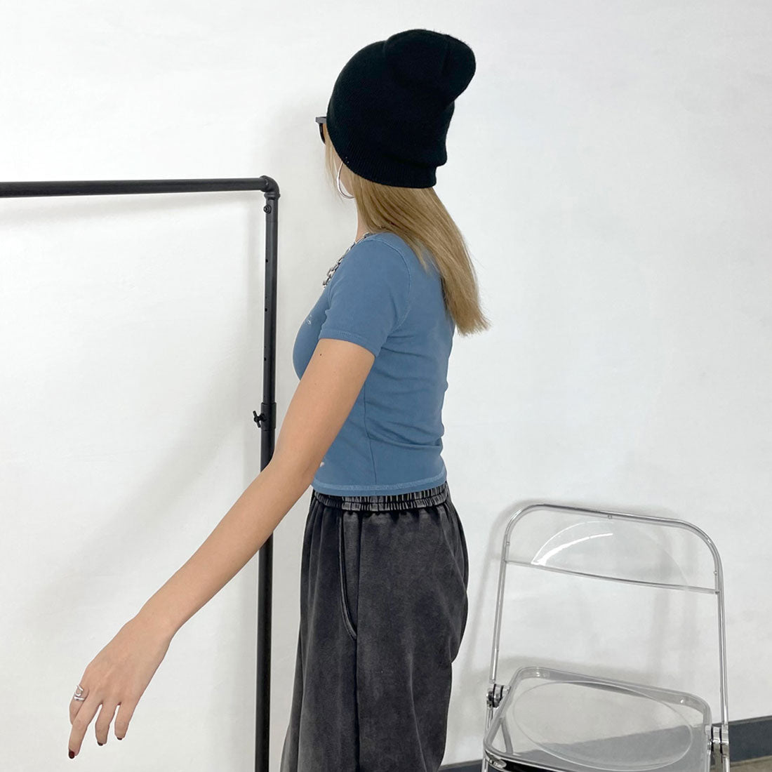 ノンヘッジ non-hedge シルバーロゴチビT (ブラック) ブラック