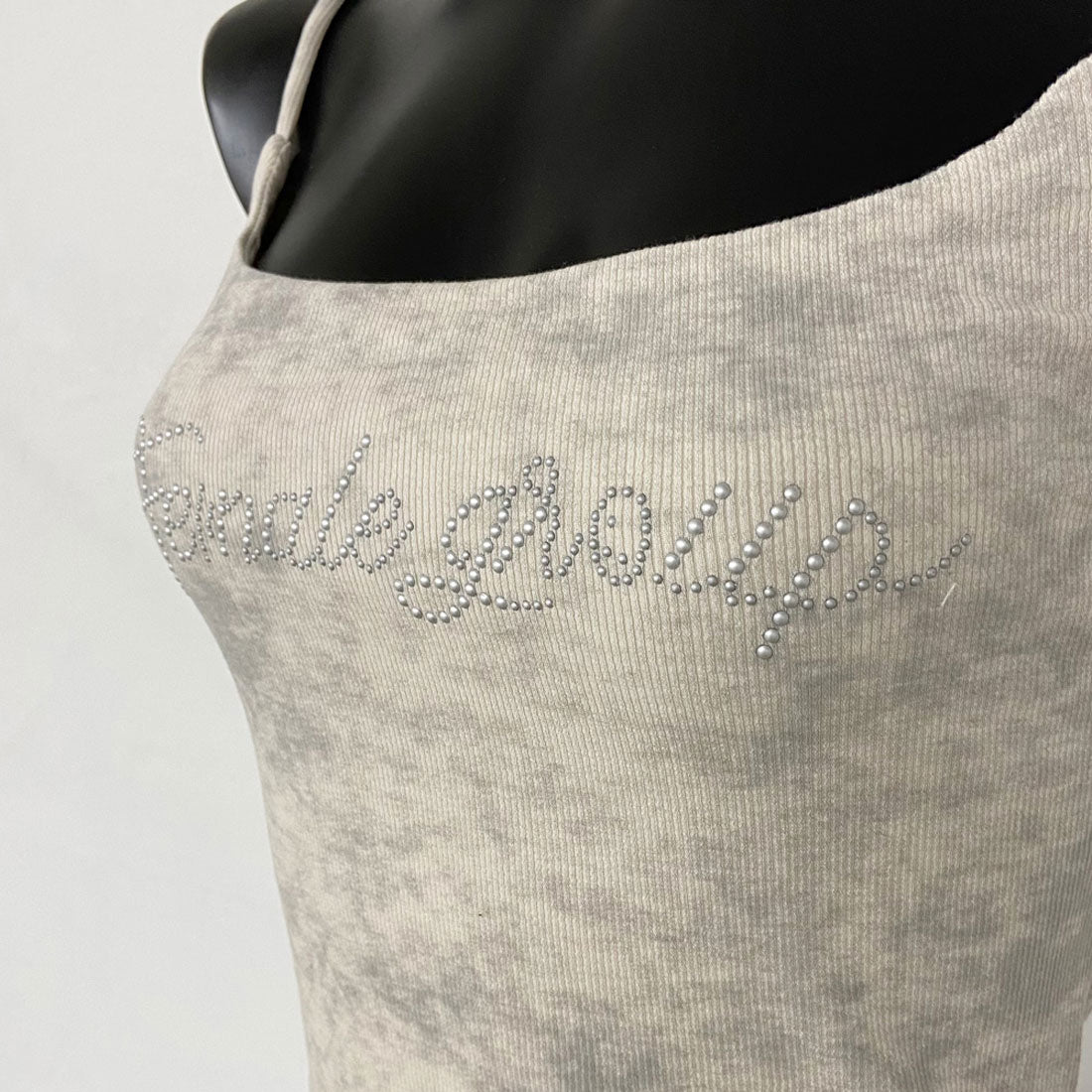 ノンヘッジ non-hedge ストーンロゴアシメトップス (チャコール) チャコール