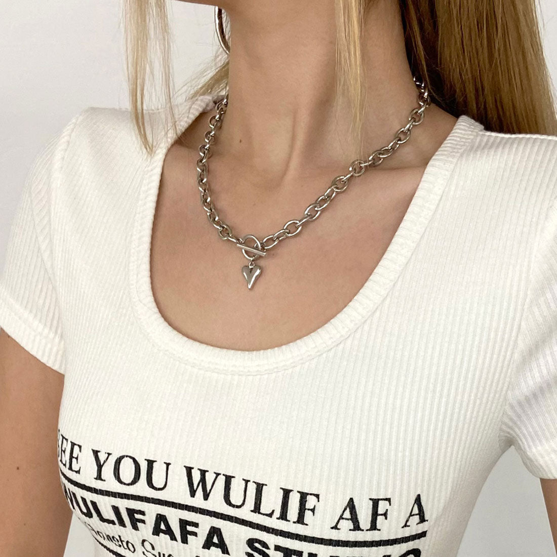 ノンヘッジ non-hedge イレギュラーヘムリブロゴトップス (グレー) グレー