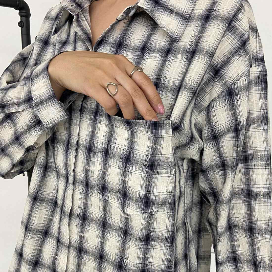 ノンヘッジ non-hedge チェックシャツ (ピンク) ピンク