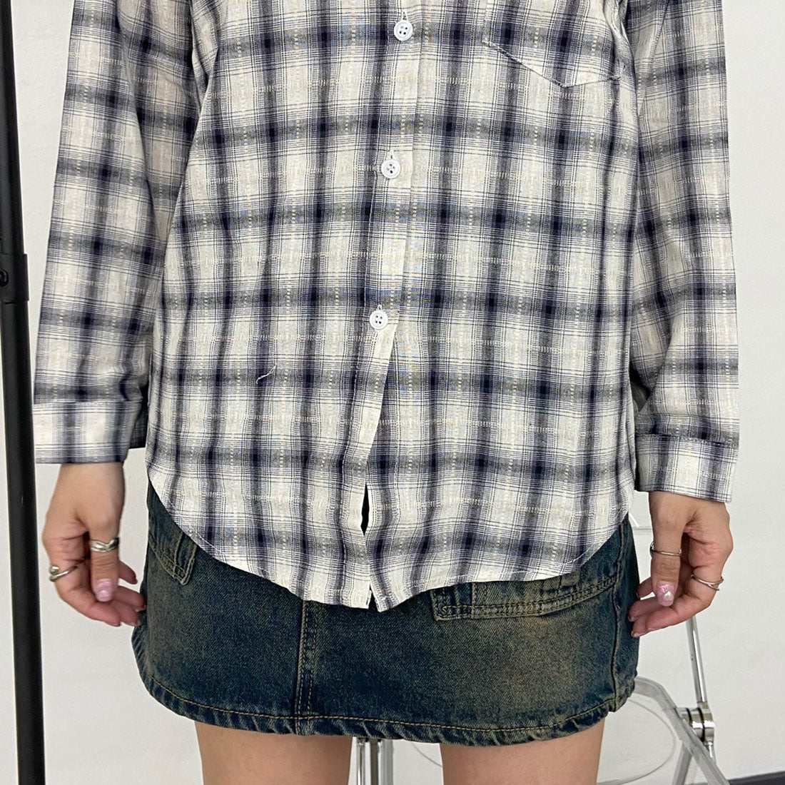 ノンヘッジ non-hedge チェックシャツ (ピンク) ピンク