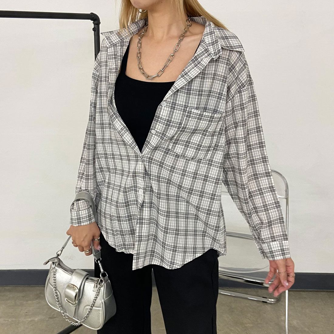 ノンヘッジ non-hedge チェックシャツ (オフホワイト) オフホワイト