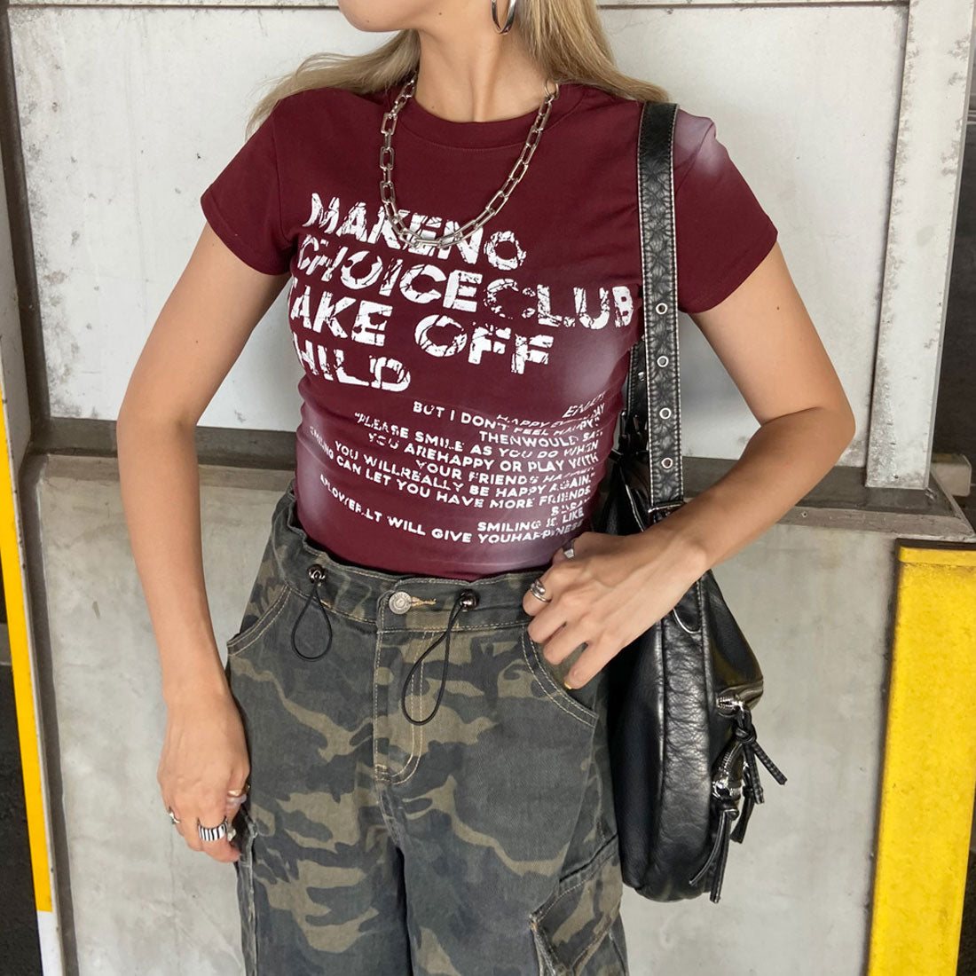 ノンヘッジ non-hedge ロゴムラプリントTシャツ (ネイビー) ネイビー