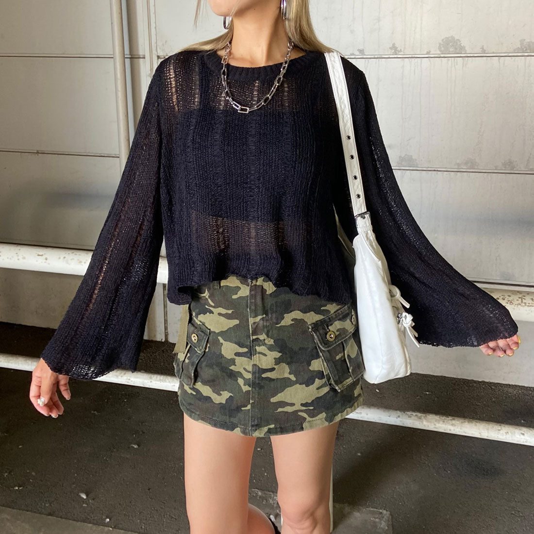 ノンヘッジ non-hedge 透かしプルオーバー (チャコール) チャコール