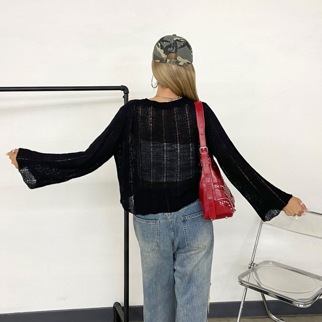 ノンヘッジ non-hedge 透かしプルオーバー (チャコール) チャコール